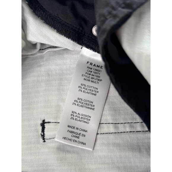 Frame Womens Black & White Striped High-Waist Belted Denim Jeans Size 26 - Picture 11 of 11